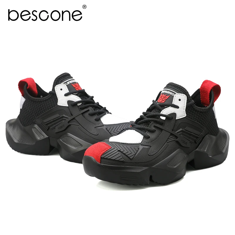 BESCONE Men Fashion Comfortable Sneaker Casual Breathable Lace Up Running Walking Shoes Male Waterproof 9007 | Обувь