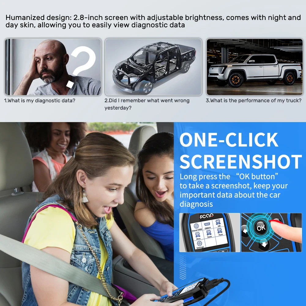 Диагностический сканер FCAR F506 Pro OBD2, считыватели кодов, тестер напряжения аккумулятора, двигатель, воздушный ЭБУ, масло, DPF, сброс, дизельный г... (art.: 3920b48488bc1) - 3920b48488bc1