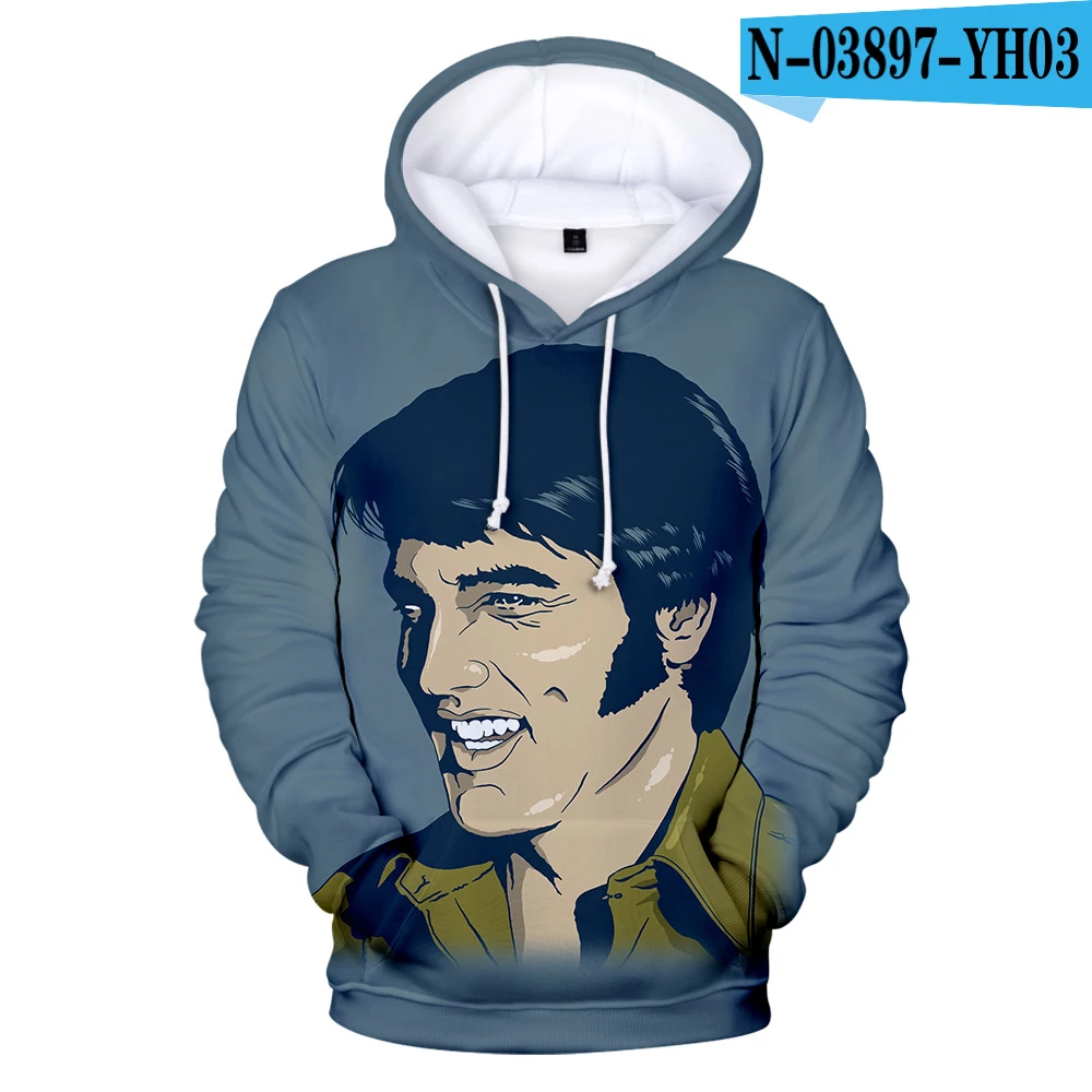 3D Elvis Presley new men and women 3D hoodie fashion orange casual Elvis Presley Harajuku 3DHooded autumn and winter pullover - Color: 3D