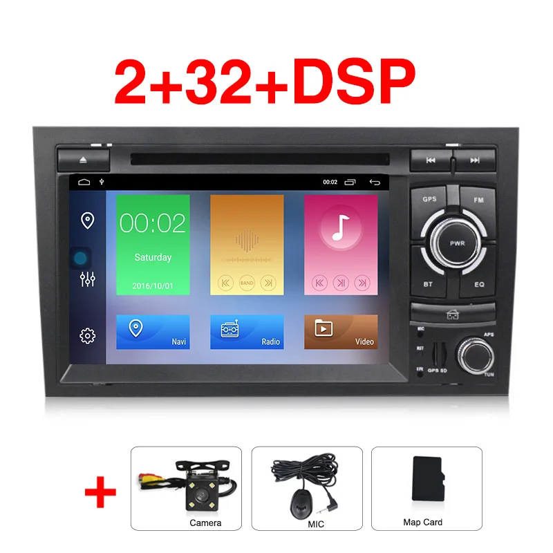 MEKEDE 2DIN Android 9,1 4 ядерный Автомобильный gps для Audi A4 B6 B7 S4 B7 B6 RS4 B7 SEAT Exeo dvd плеер Радио экран wifi BT CARPLAY PC - Цвет: 2G RAM 32G ROM