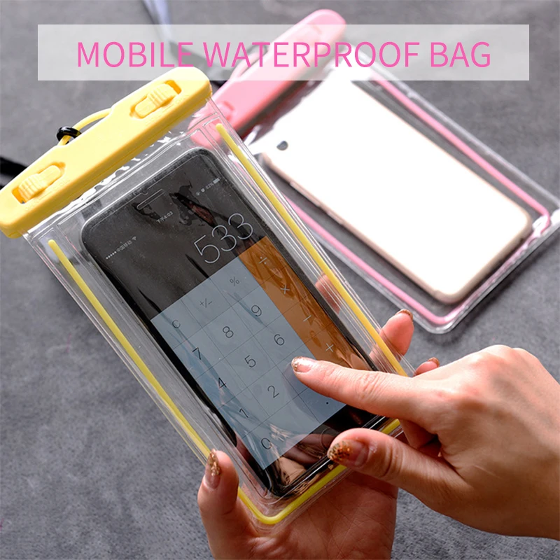 

Universal phone waterproof bag Luminous Touch Screen Mobile Phone Bag Phone Pouch Drift Diving Swimming Bag for Hot Spring Bath