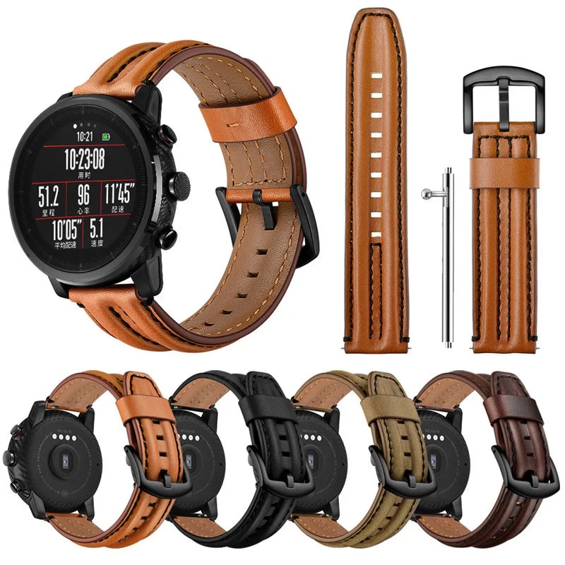 

Quick Release Band for Huami Amazfit GTR 3 Pro GTR 2 GTR3 Amazfit GTS 3 2e Mini BIP Lite Pop Pro Leather Strap WatchBand