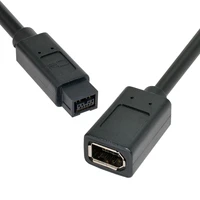 chenyang 1394b 9pin male to ieee 1394 6pin female firewire 400 to 800 cable 10cm black color