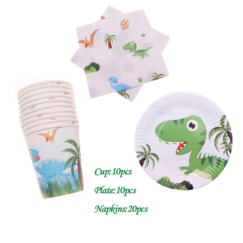 dinosaur40pcs 40 шт./лот одноразовая посуда чашки пластины салфетки мерцание и Блеск День рождения Свадебные украшения принадлежности для детского душа - Цвет: dinosaur40pcs