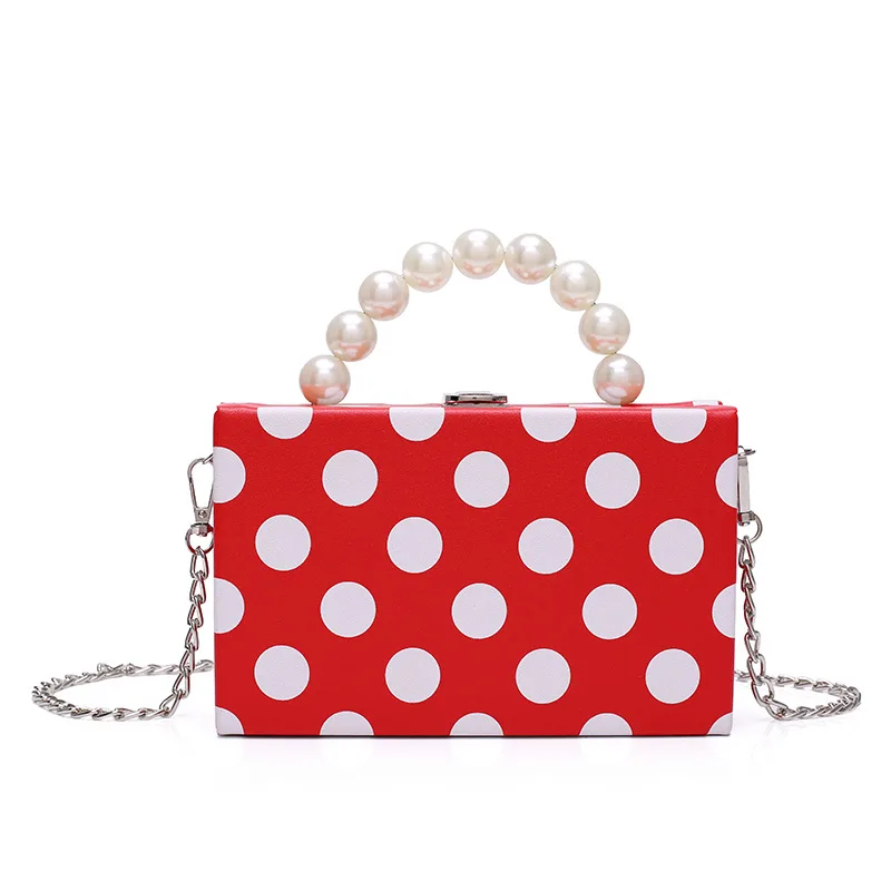 Винтажная сумка мессенджер в горошек модные женские вечерние сумки клатчи с