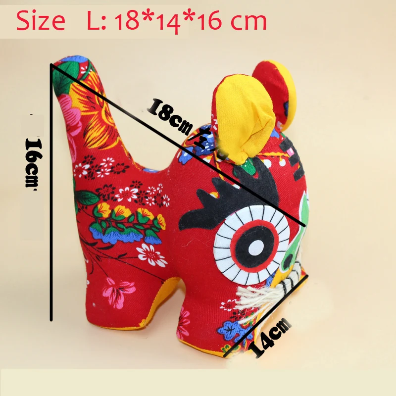 

Handmade Cloth Tiger Dolls Stuffed Style Folk Handicraft Plush Good Luck Toy Chinese New Year Special Birthday's Gifts