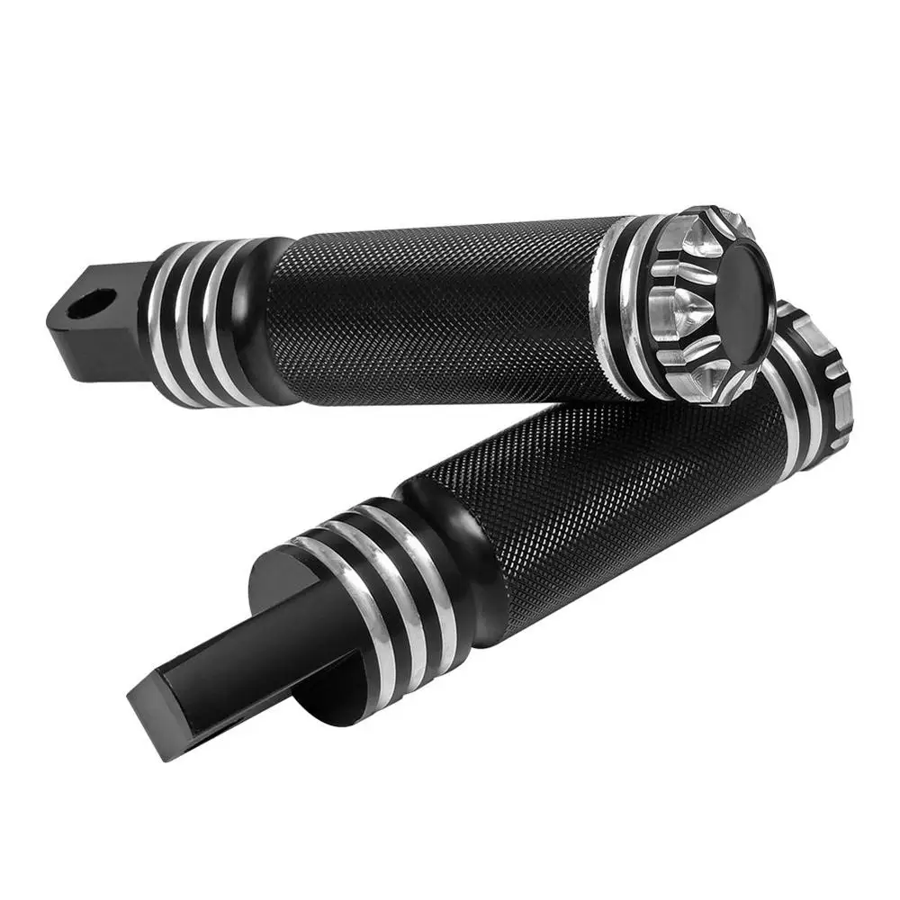 

Motorcycle Black Footrests Foot Pegs Front Rear For Harley Touring Sportster Softail Dyna Fatboy V-Rod FXS