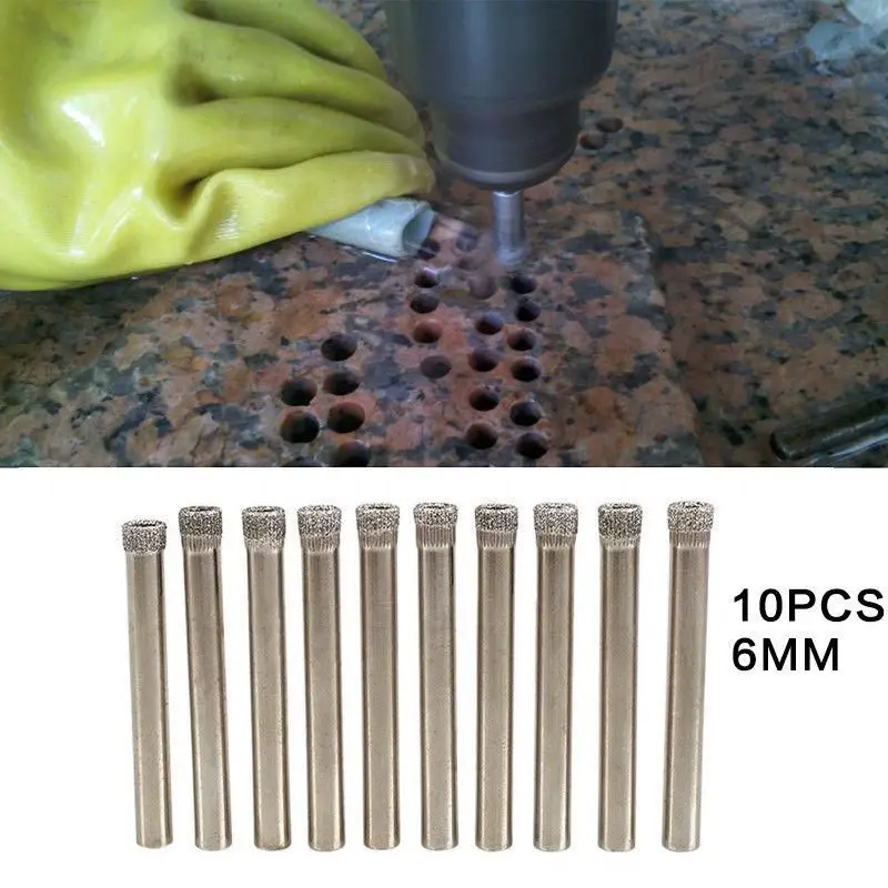 Новинка 10 шт. 6 мм Алмазное напыление бит пустотелого сверла диаманта кольцевая