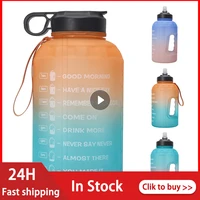 1 gallon water bottle with straw time marker 2 2l bpa free plastic large capacity fitness sport outdoor jugs water bottles home