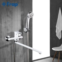 Frap Wall Mounted Bathtub Faucet Outlet Pipe Brass Surface Spray Painting Handheld Shower Head Colors Bathroom Faucet Set
