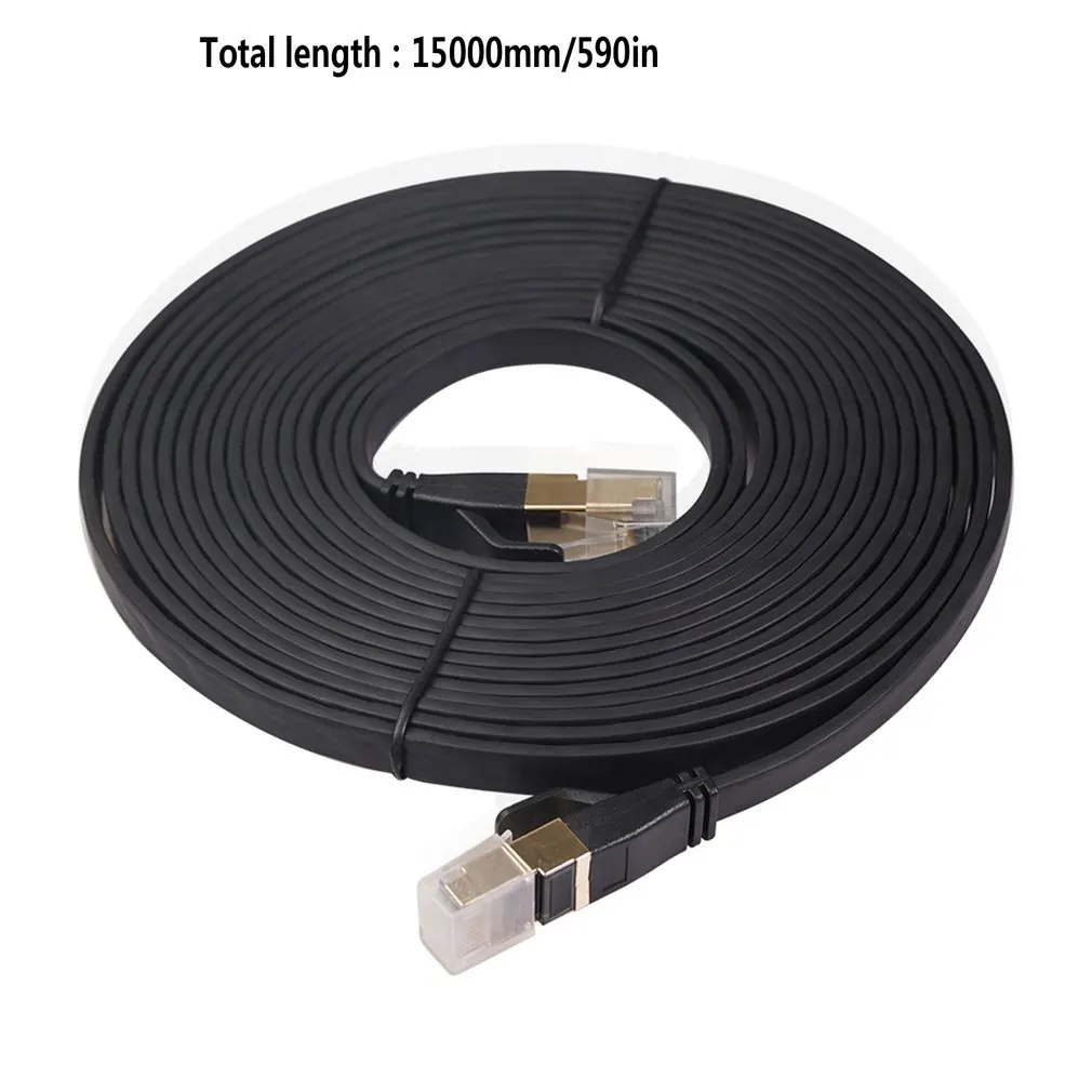 

Oxygen-free Copper Tape Double-shielded CAT8 Flat Network Cable 10 Gigabit Computer Notebook Flat Network Cable