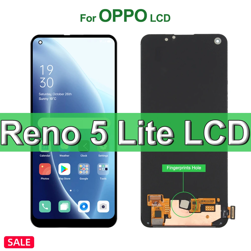 

6.43" Original For Oppo Reno5 Lite CPH2205 LCD Display Touch Screen with Fingerprint, For Oppo Reno5Lite LCD Replace 100% Test