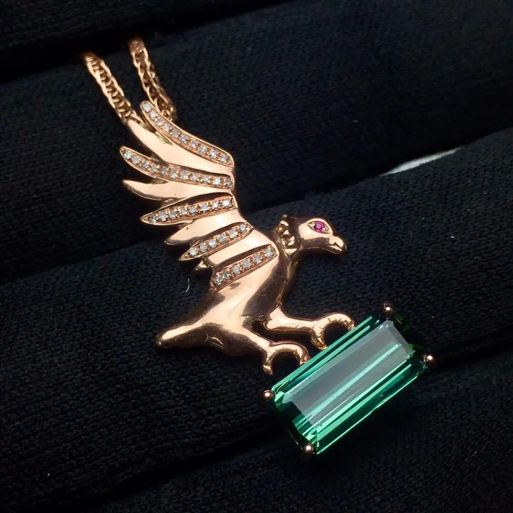 Женское колье подвеска с бриллиантами 18 К 100% дюйма|Подвески| |