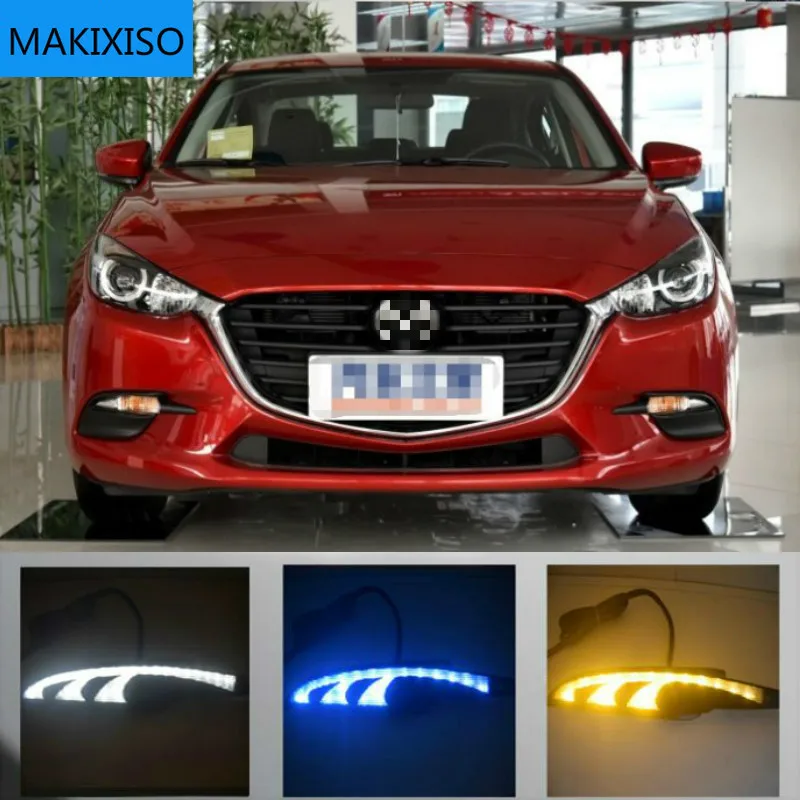 Для Mazda 3 Mazda3 Axela 2017 2018 вождения DRL с сигнал поворота Габаритные светильник