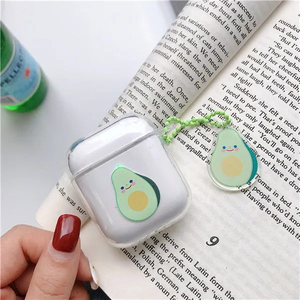 Милый мультяшный Кот с подвеской Чехлы для Apple Airpods защитный чехол фруктовый узор беспроводные Bluetooth наушники силиконовый мягкий чехол - Цвет: style - 7