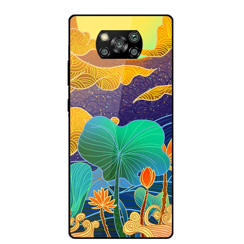 

Tempered Glass Case For Xiaomi Poco X3 NFC F2 Pro X2 M2 Soft Silicone Bumper Back Cover For Mi Note 10 Lite 8 9 Protective Cover