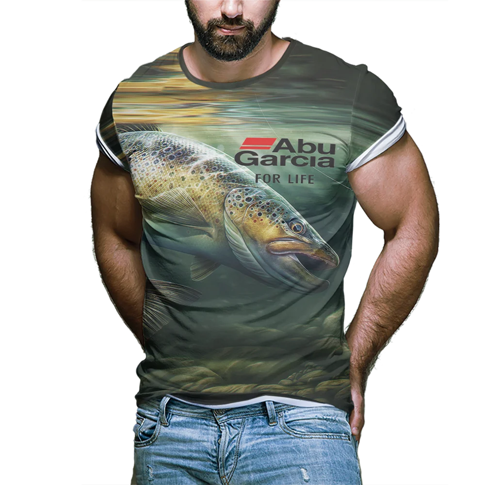 

Men clothes Koi 2021 New Summer Fish Print Short Sleeve T-shirt 3D Casual Breathable funny