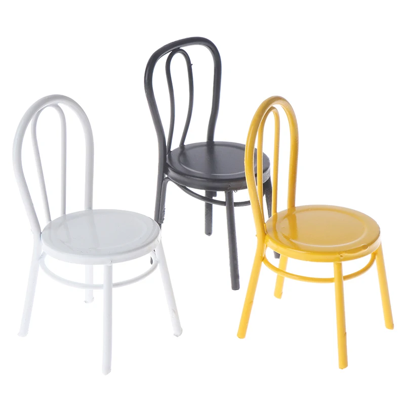 

1/12 Dollhouse Miniature Furniture Metal Chair Doll House Accessories