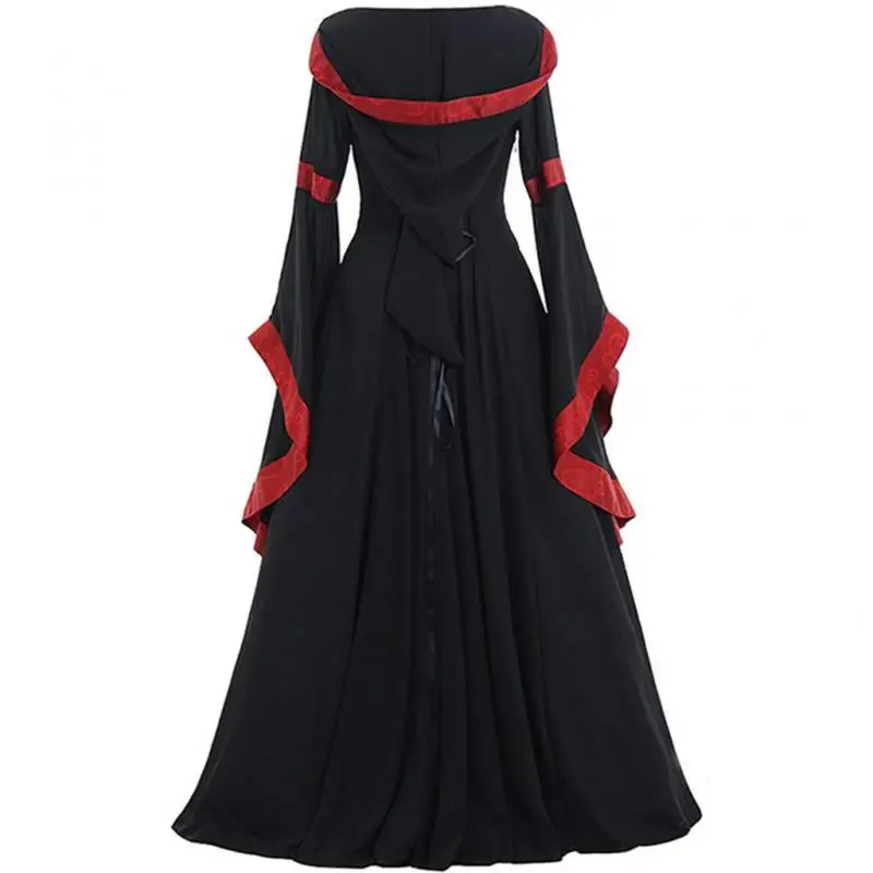 

2021 Summer Ruffled Women's Dresses Vintage Medieval Floor Length Renaissance Gothic Cosplay Dress Ladies Elegant Dress