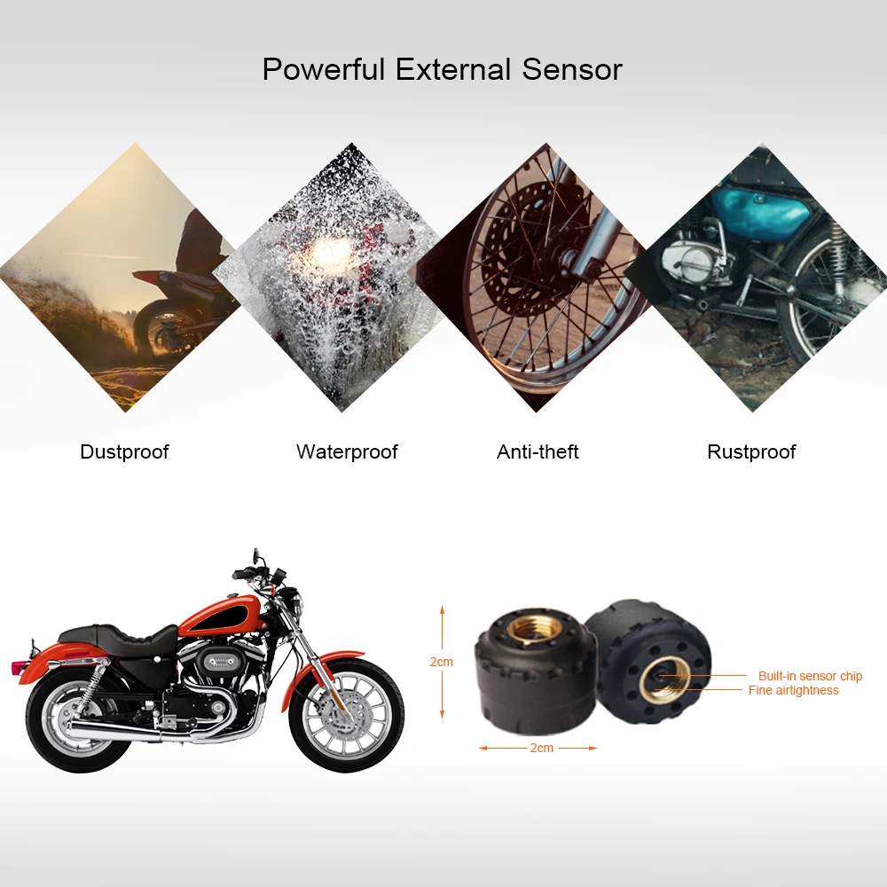 Zeepin Moto TPMS USB зарядка мотоцикл ЖК экран дисплей система мониторинга давления в