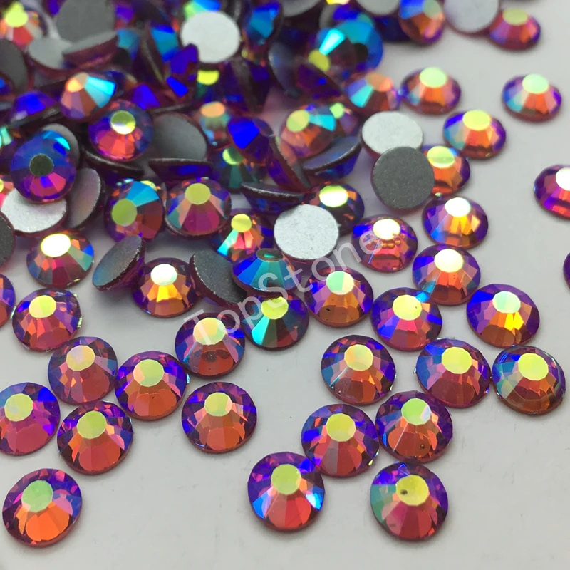 TopStone All Sizes Lt. Peach Champagne AB Nail Art Rhinestones Non Hot Fix Glue on Glass Crystal Flatback Stone for Dress Making | Дом и сад