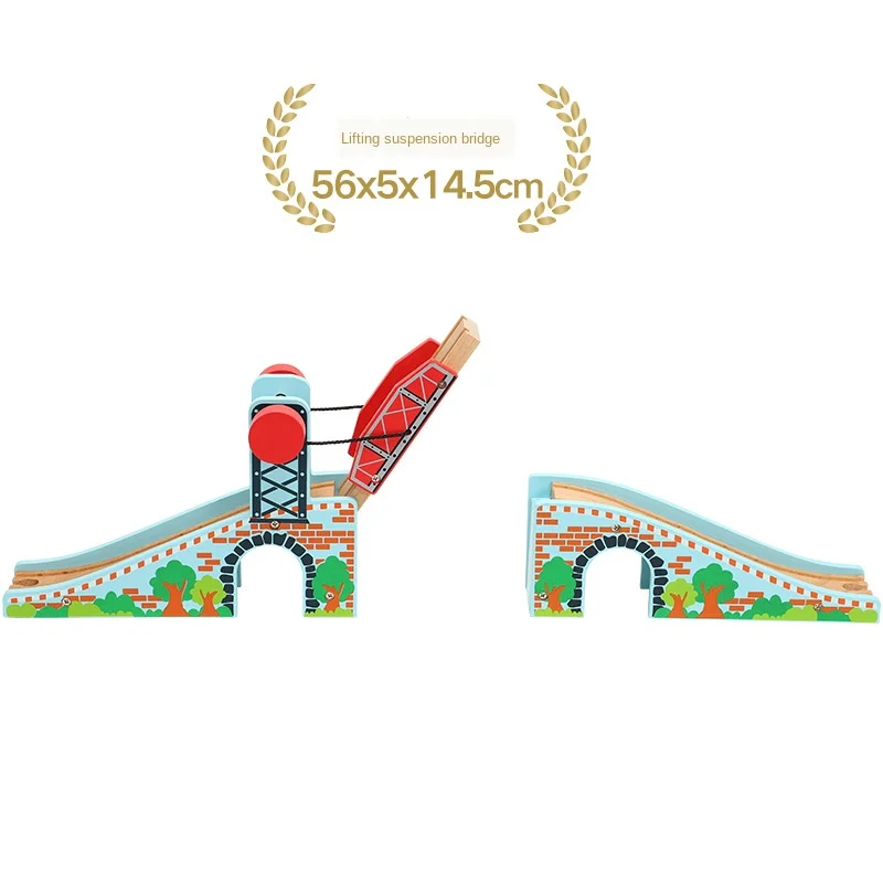 Подъемный мост деревянный поезд трек Аксессуары детский транспорт развивающие