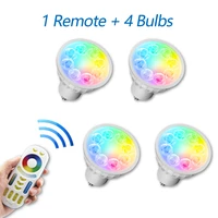 smart wifi led spotlight milight dimmable led bulb 4w gu10 rgbcct 2700 6500k fut103 2 4g rf wireless remote control