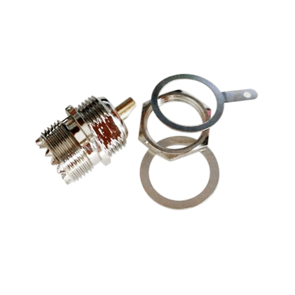 Conector hembra de cabeza de toro UHF SO239, soldadura para montaje en Panel Adaptador Coaxial RF, para HAM Raido, 100 piezas-5