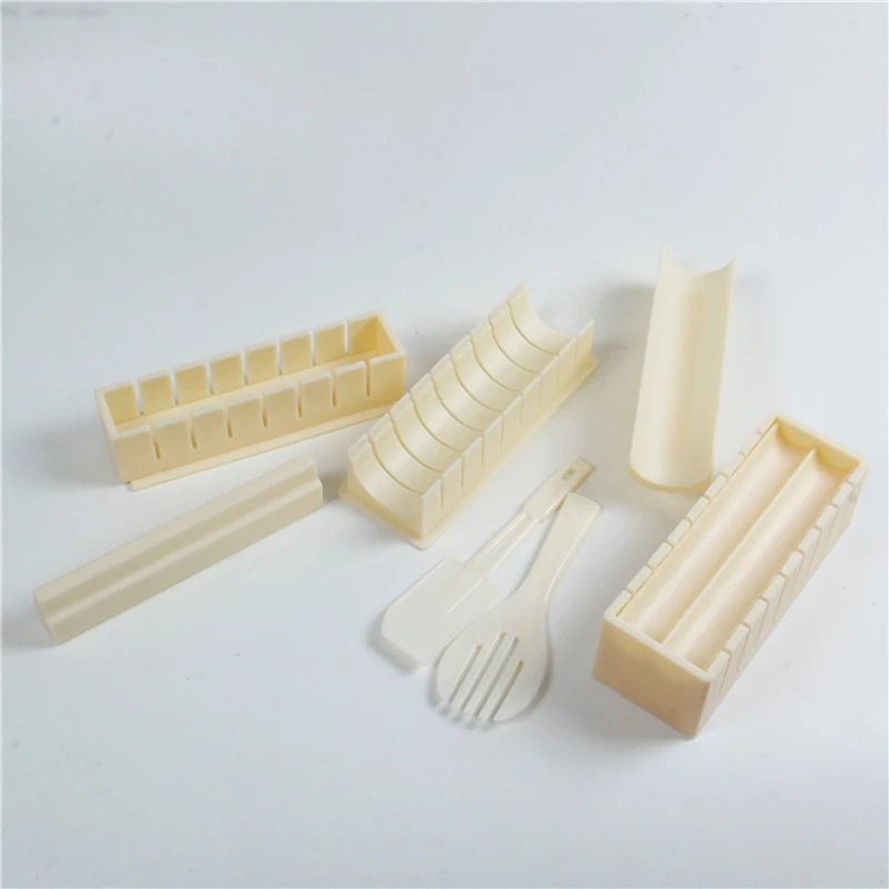 

10pcs Sushi Maker Equipment Kit Japanese Rice Ball Cake Roll Mold Sushi Multifunctional Mould Making Sushi Tools With Chopsticks