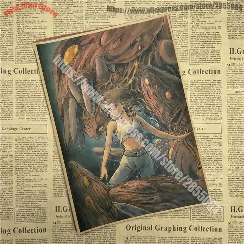 Комикс Nausicaa долина ветра ретро-постер к фильму крафт-бумага декоративная живопись