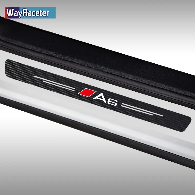 

5D Carbon Fiber Reflective Sline Style Sticker Door Sill Stripes Threshold Decal For Audi A3 A4 A5 A6 A7 A8 A1 Q3 Q5 Q7 TT S3 S6