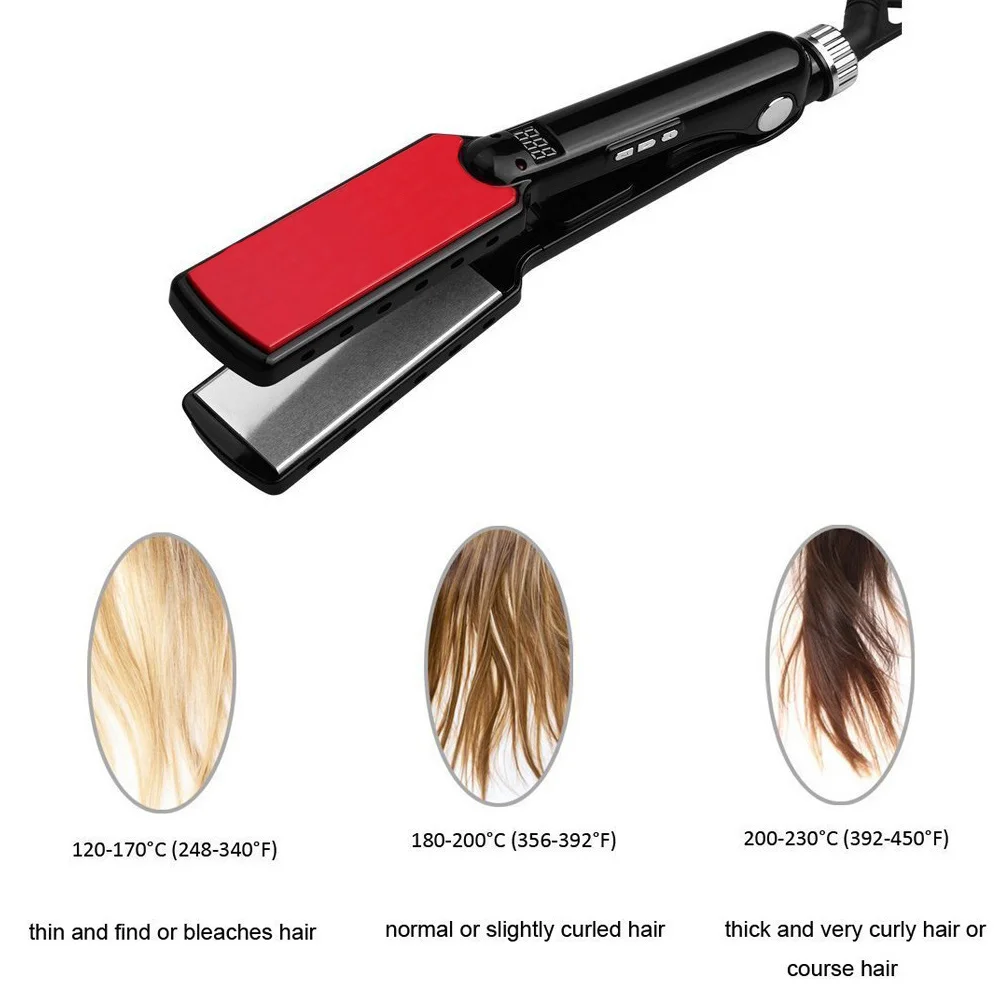 

Hair Straightener Iron 470F High Temperature Professional Wide Plates Irons MCH Titanium Treatment Flat Iron Hair Tools