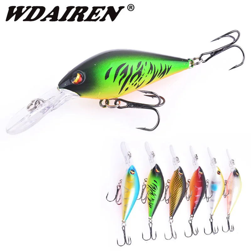 

WDAIREN Crank Hard Bait 8cm 8.5g Floating Minnows Wobbler Fishing Lure With 6# Hook Carp Bass Pike Trout Trolling Fish Tackle