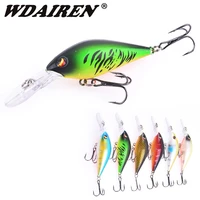 wdairen crank hard bait 8cm 8 5g floating minnows wobbler fishing lure with 6 hook carp bass pike trout trolling fish tackle