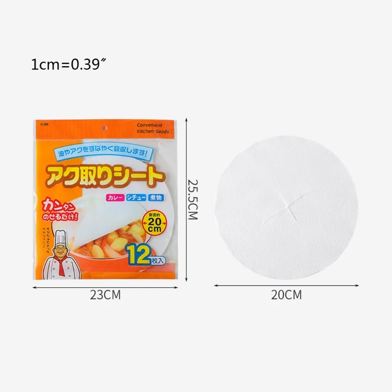 

12pcs/set Food Grease and Oil Absorbing Blotter Paper for Kitchen Cooking | Quickly Absorb and Removes Greasy Fats on Soups, Fri