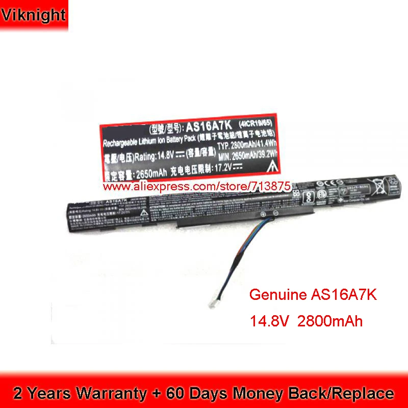 Подлинная батарея 14 8 V 2800mAh AS16A5K AS16A6K для ACER Aspire E5 E5-475 E5-575G серии AS16A7K | Компьютеры и
