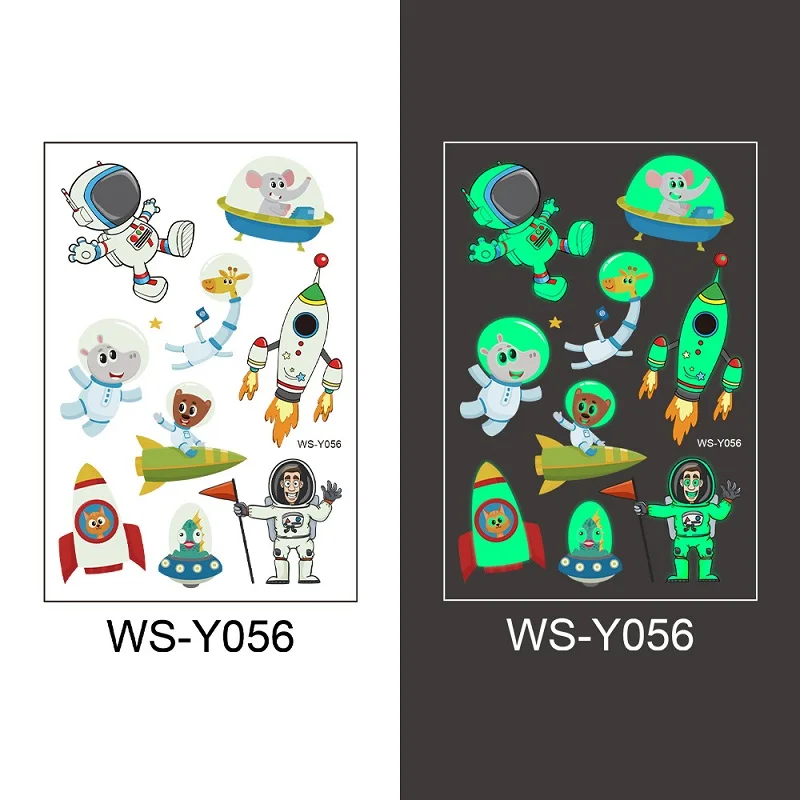 

1PC Waterproof Tattoo Stickers Luminous Child Kid Temporary Fake Tattoos Glow Paste on Face Arm Leg for Children Body Sticker