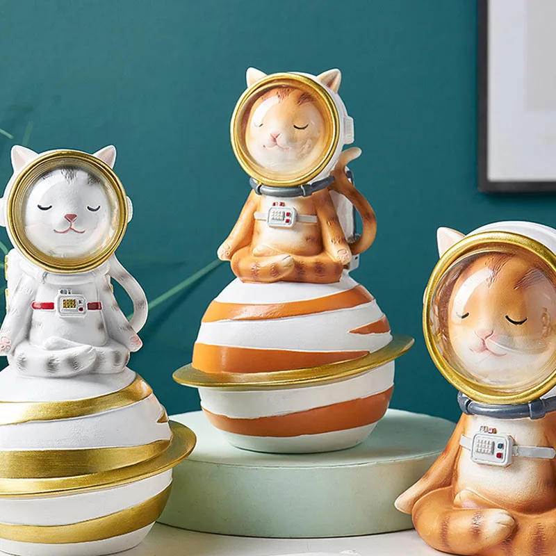 Миниатюрная модель в виде животного астронавта мультяшный олень/кролик/кошка