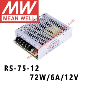 RS-75-12 Mean Well 72W/6A/12V DC Single Output Switching Power Supply meanwell online store