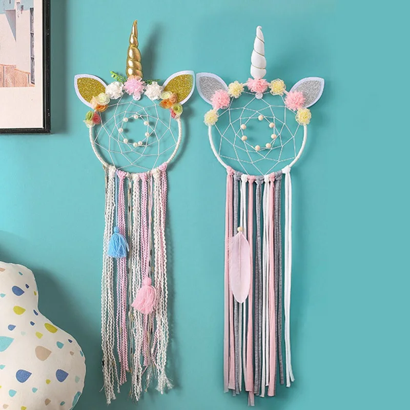 

Unicorn Dreamcatcher Handmade Feather Dream Catchers for Kids, Unicorn Room Decor for Girls Bedroom Wall Hanging Decoration