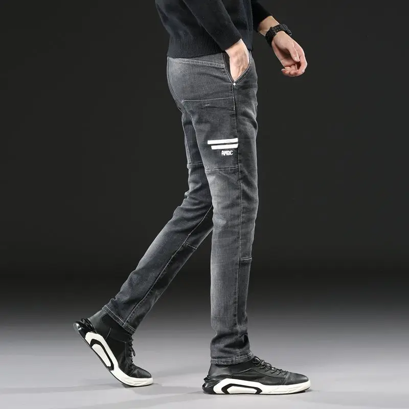 Джинсы мужские 2 цвета свободные в стиле хип-хоп | Мужская одежда