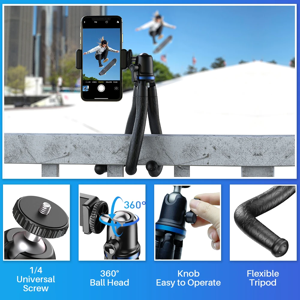 Штатив для селфи APEXEL гибкий штатив с возможностью поворота на 360 градусов Gopro Sony