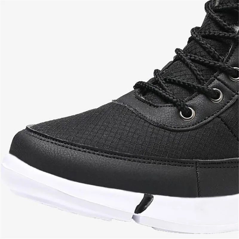 

Winter Sneakers Men Snow Boots Waterproof Canvas Shoes Men Ankle Boots Short Plush Lace Up Warm Botas Hombre Plus Size 36-46