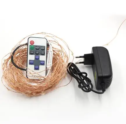 light remote power 12 В 12 в 10 м/20 м/30 м/50 м светодиодный медный провод струнный светильник светодиодный Сказочный светильник гирлянда RF пульт дистанционного управления адаптер питания для рождества и свадьбы - Испускаемый цвет: light remote power