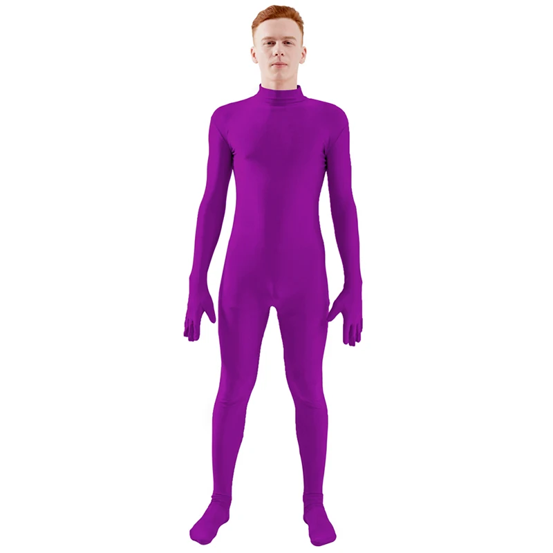 Violet Ensnovo, мужской костюм из лайкры и спандекса, водолазка, костюм для йоги, Одежда для танцев, цельный костюм на заказ, костюм для костюмированной вечеринки - Цвет: Violet