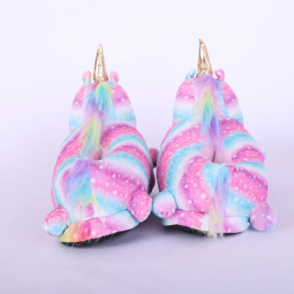 Зимние тапочки для маленьких девочек с единорогом детская обувь детей