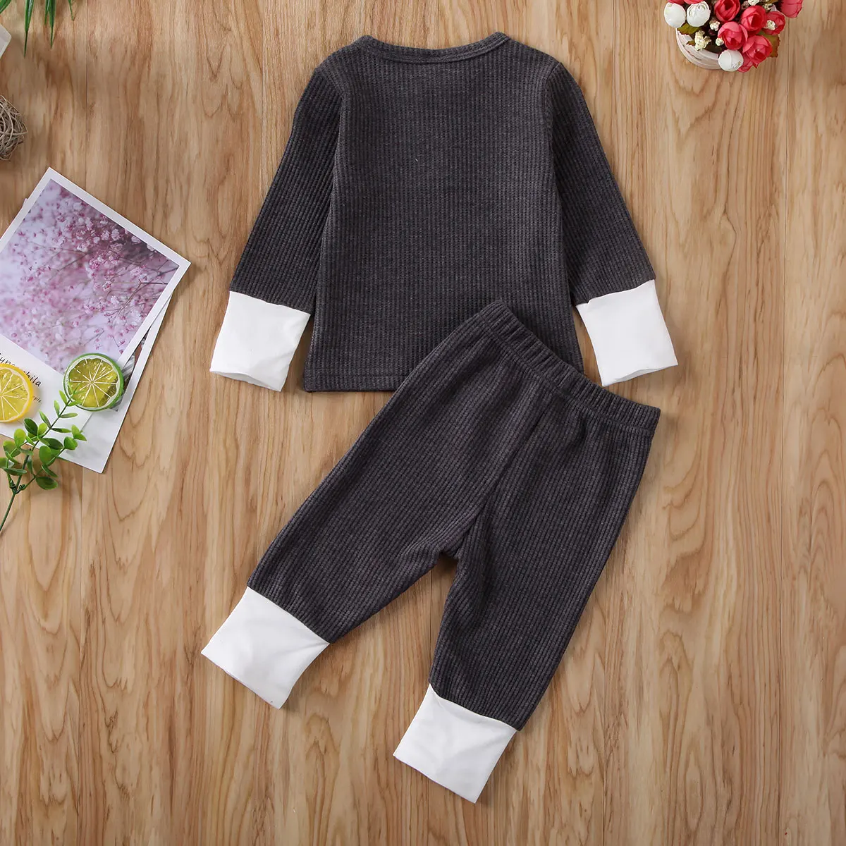 Прямая поставка весенние комплект домашней одежды из 2 предметов для маленьких