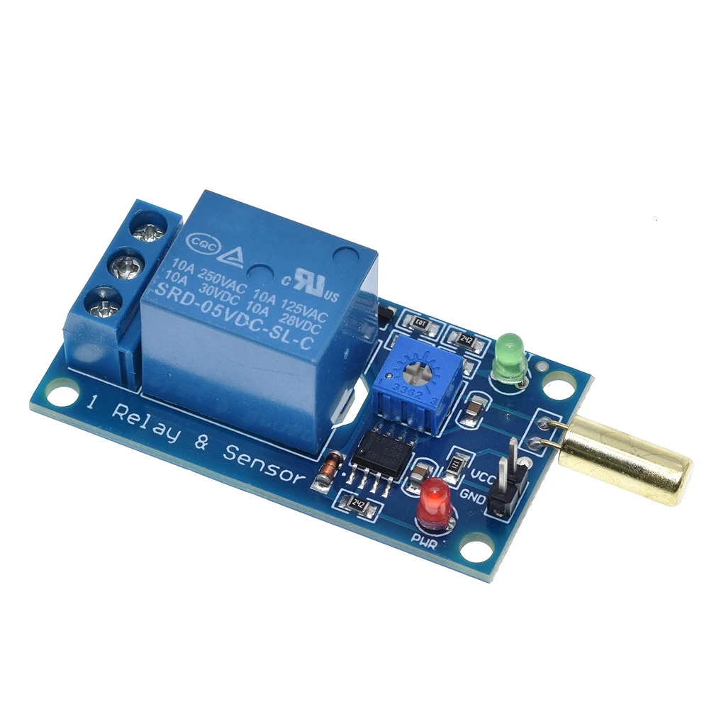 5 в 1 канал Выход наклона угла Сенсор триггерный релейный модуль Золотой SW520D мяч