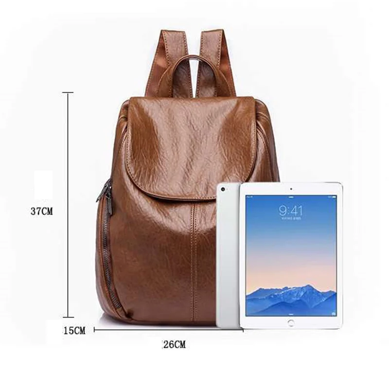 

Vintage Backpack Women Soft PU Leather Back Pack Large Capacity School Bag Stundent Rucksack Multifunction Travel Bags