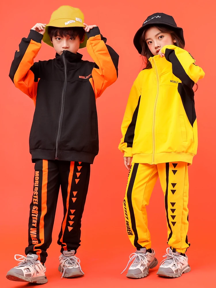 

Boys Jazz Dance Costume Autumn Children's Hip-Hop Clothes Girls Street Dance Catwalk Show Stage Performance Costumes Tide DL6503